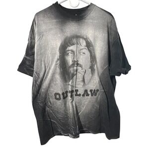 Vintage Hanes Beefy Waylon Jennings Outlaw Graphic T-Shirt Mens XXL Made in USA